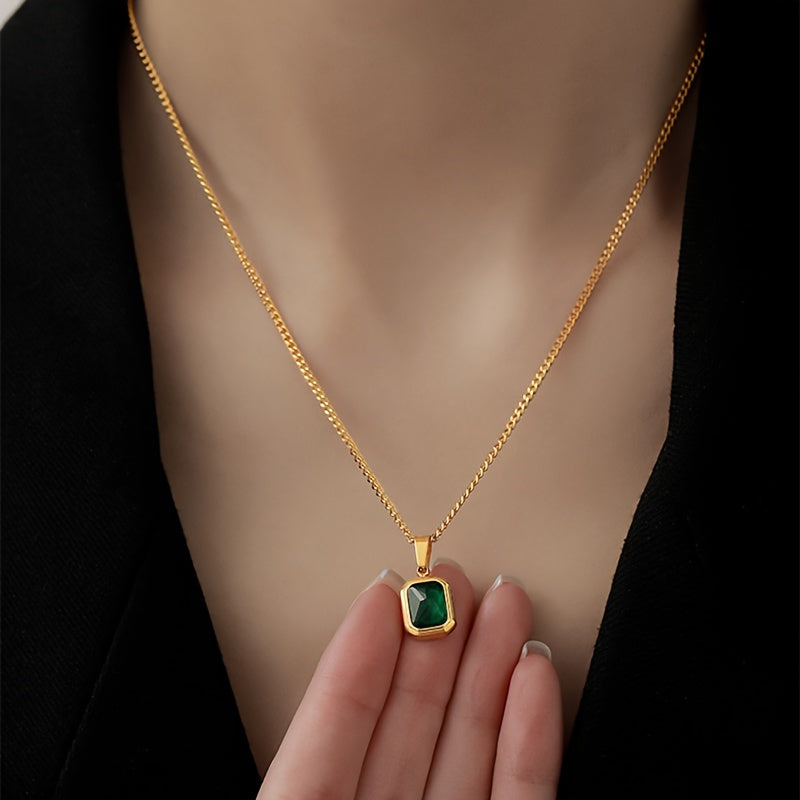 Green Pendant Necklace for Party Jewelry Holiday Birthday