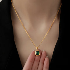 Green Pendant Necklace for Party Jewelry Holiday Birthday