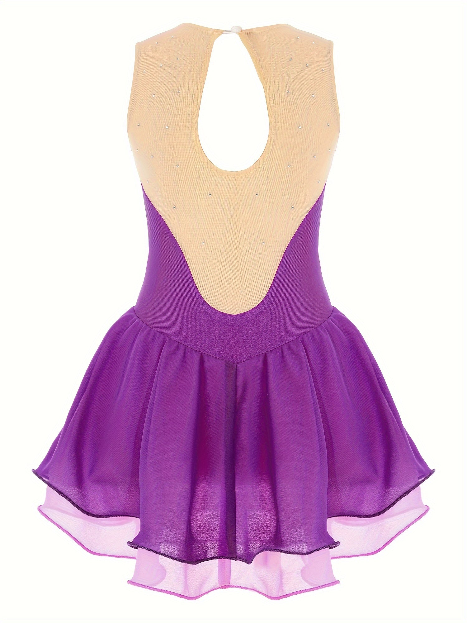 Girls Sleeveless Dance Skating Dress Comfortable