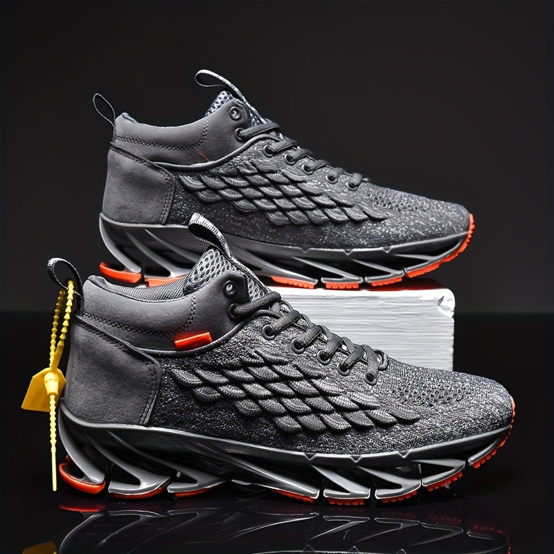 Men's Blade High Top Running Shoes Breathable Non Slip Jogging