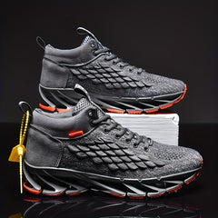 Men's Blade High Top Running Shoes Breathable Non Slip Jogging
