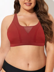 High Impact Yoga Fitness Bra with Mesh Cut Out Back