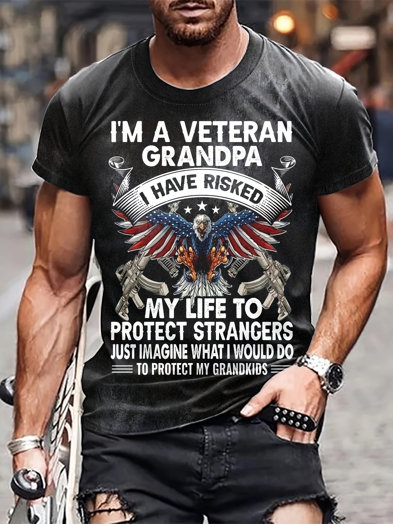 Eagle Print Men's Short Sleeve T-Shirt