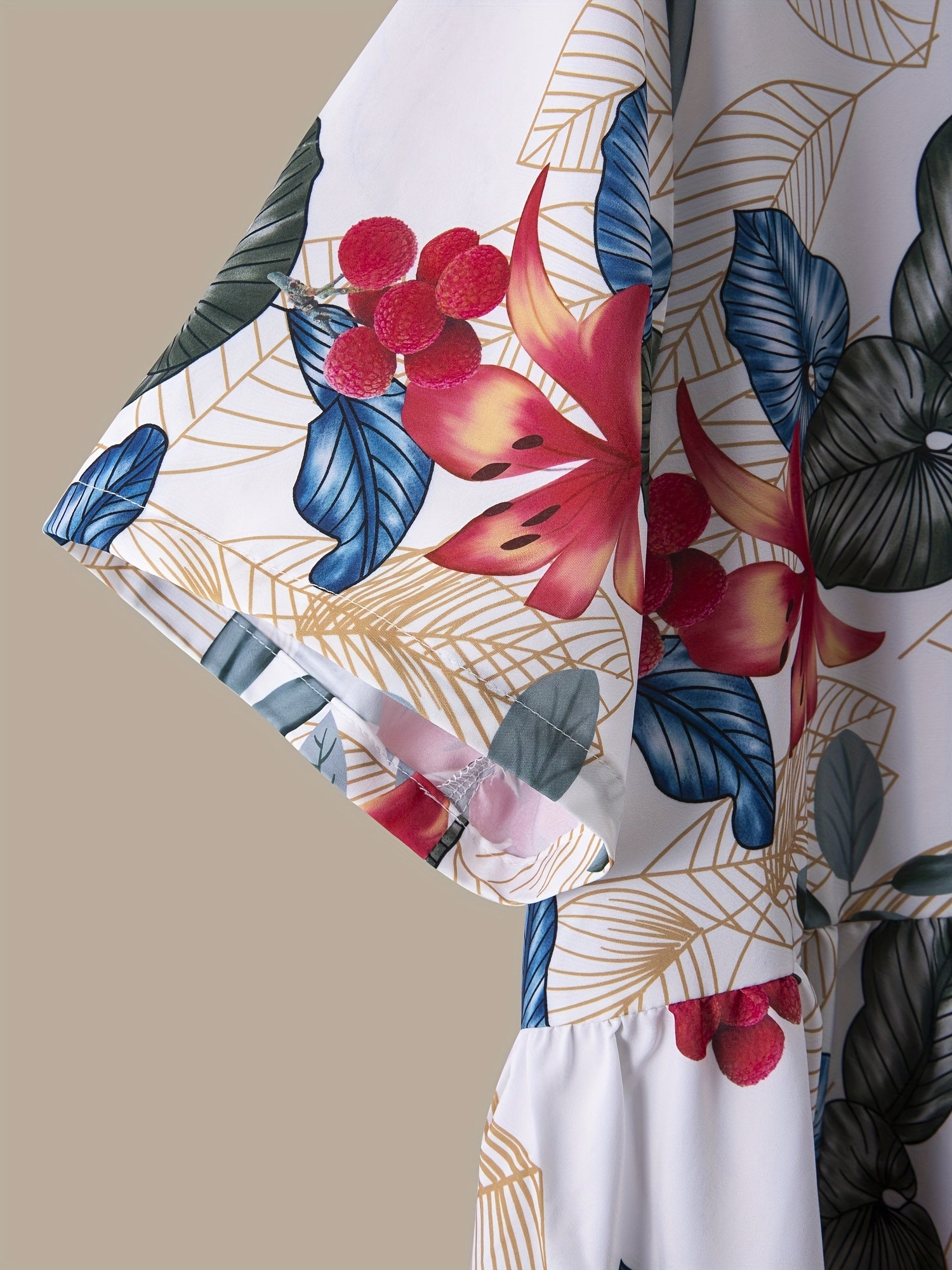 Floral Print Maxi Dress Short Sleeve Plus Size