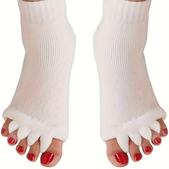 3 Pairs Toeless Yoga Socks Five Toe Split Socks Non Slip Massage Socks