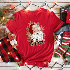1pc Santa Claus Iron on Letter Transfers For T Shirts DIY Christmas Crafts