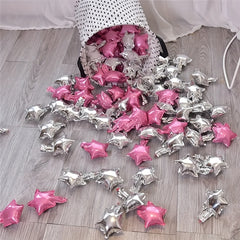 50pcs Star Foil Balloons 12 Pink Golden Silver Party Decoration