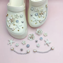 14pcs Crocodile Sandal Topper DIY Removable Flower Buckle