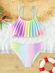 Girl's 2pcs Gradient Bikini Set Swimsuit for Summer Beach