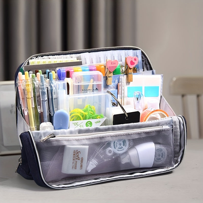 Durable Pencil Pen Case Large Storage Compartments