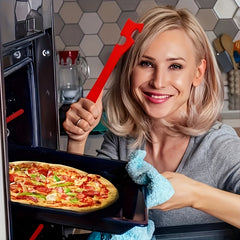 Oven Rack Sliding Tool Red Thanksgiving Special Kitchen Long Handle