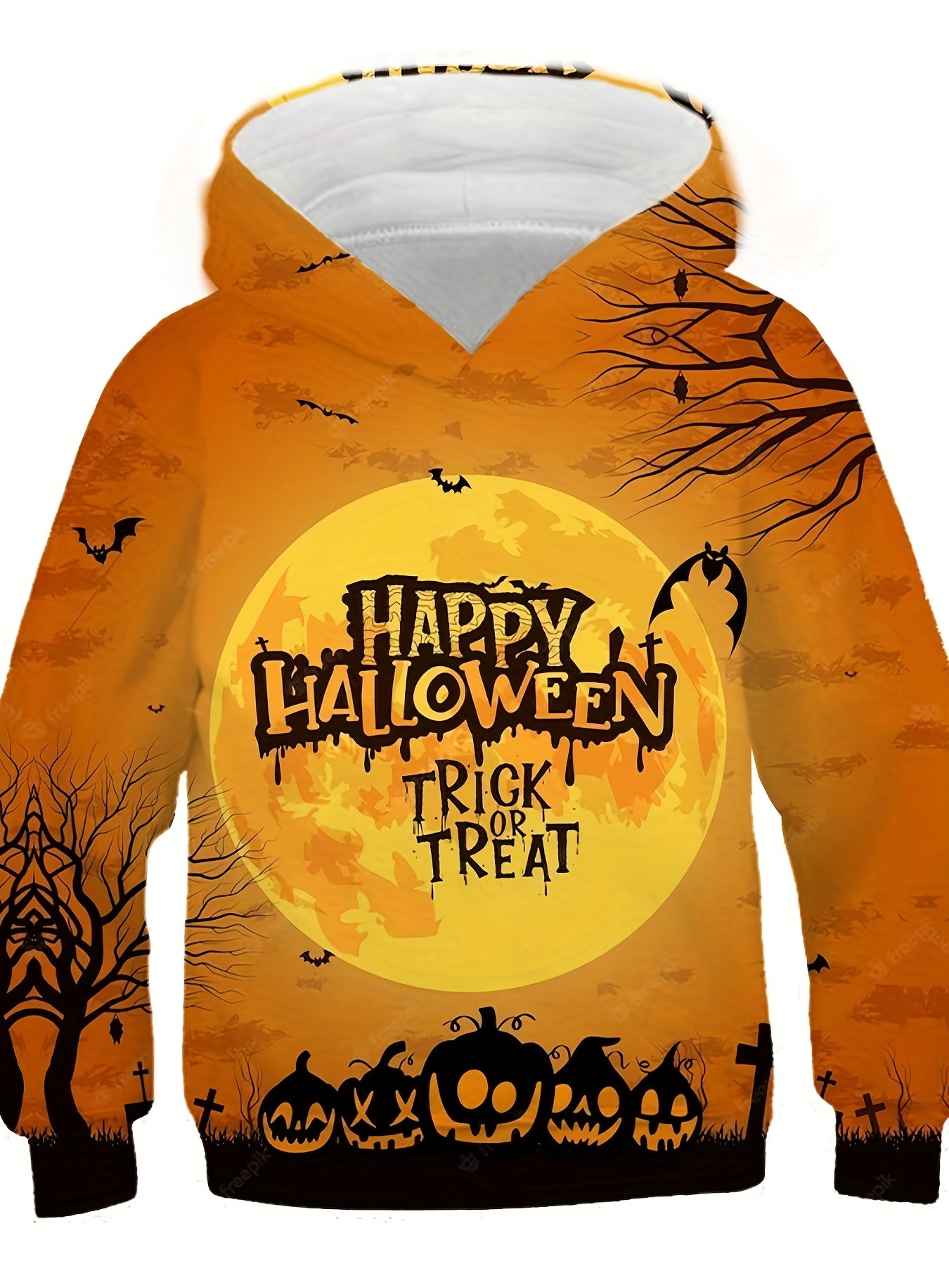 Halloween Night 3D Print Kids Hoodie Long-sleeved Sweatshirt