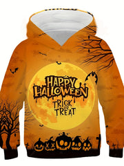 Halloween Night 3D Print Kids Hoodie Long-sleeved Sweatshirt