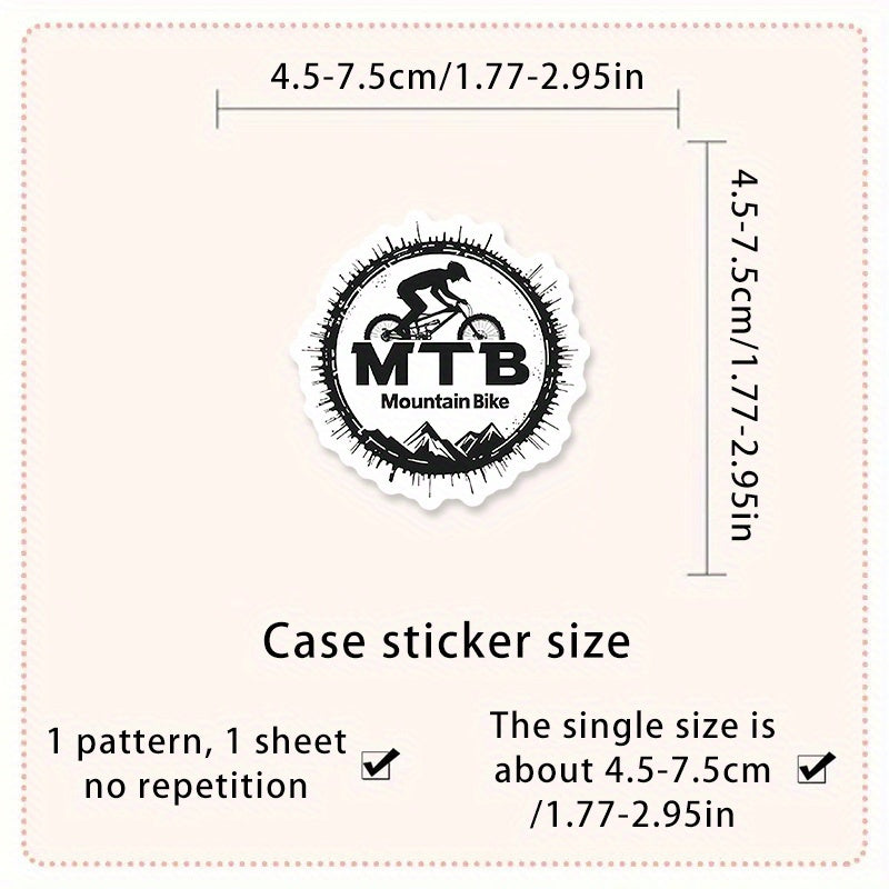 50 Waterproof Vinyl Biking Lifestyle Decals for Laptops Phones Guitars