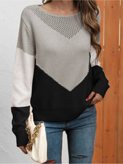 Eyelet Block Sweater for Fall & Winter