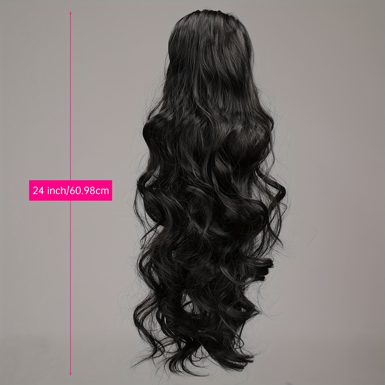 Long Wavy Ponytail Extensions Synthetic Clip In Hair Natural Look
