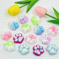 6pcs Mixed Cat Paw Soft Textured Toy Glitter Colorful Durable