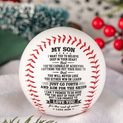 MY SON Personalized Baseball - Size and Weight - Gift for Boys and Baseball Fans