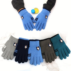 Warm & Thickened Gloves for Kids, Ages 4-8, Winter Boys & Girls