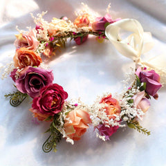 Artificial Flowers Wreath Girls Princess Party Decorative Headband