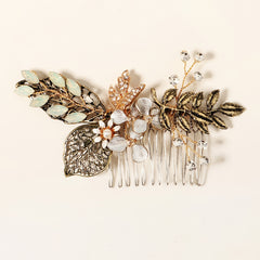 Crystal Wedding Hair Comb Clip Golden