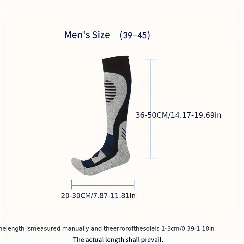 Men's Heated Ski Socks Winter Thermal Crew Boot Socks for Cold Weather