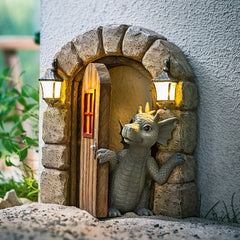 Dragon Garden Ornament Resin Craft Statue Dragon Wall Statue Outdoors