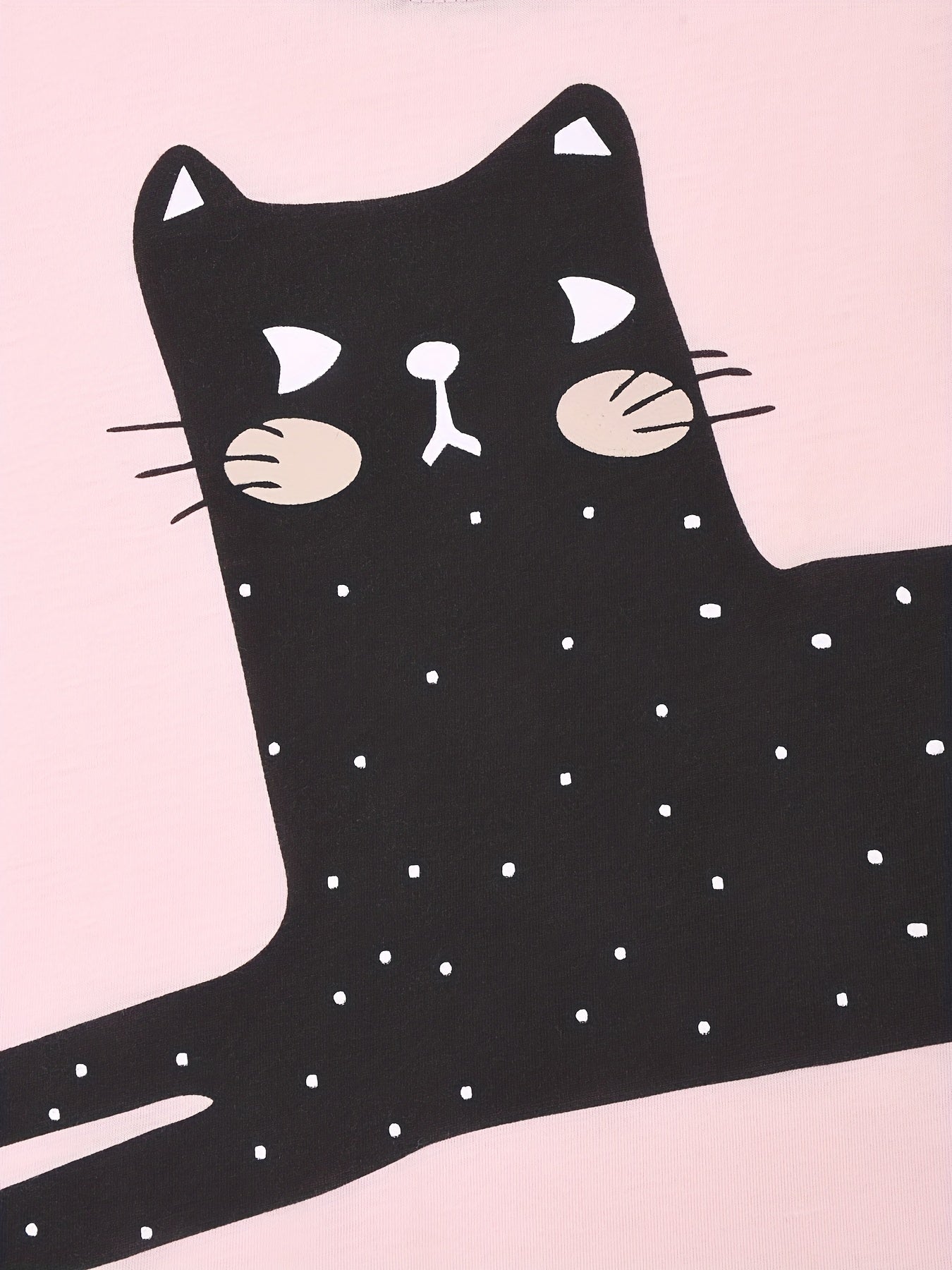 Kid's 2pcs Pajamas Cartoon Cat Print Set
