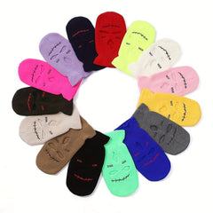 Embroidered 3 Holes Ski Mask Winter Balaclava Hat Neck Warmer