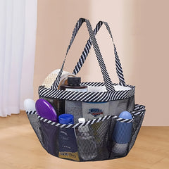 Portable Mesh Shower Bag with 8 Pockets