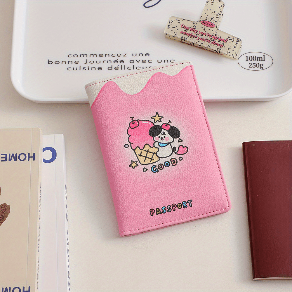 Cartoon Passport Holder With Card Slots Ticket Holder