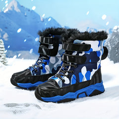 Boys' Warm Winter Snow Boots w/ Hook & Loop Fastener