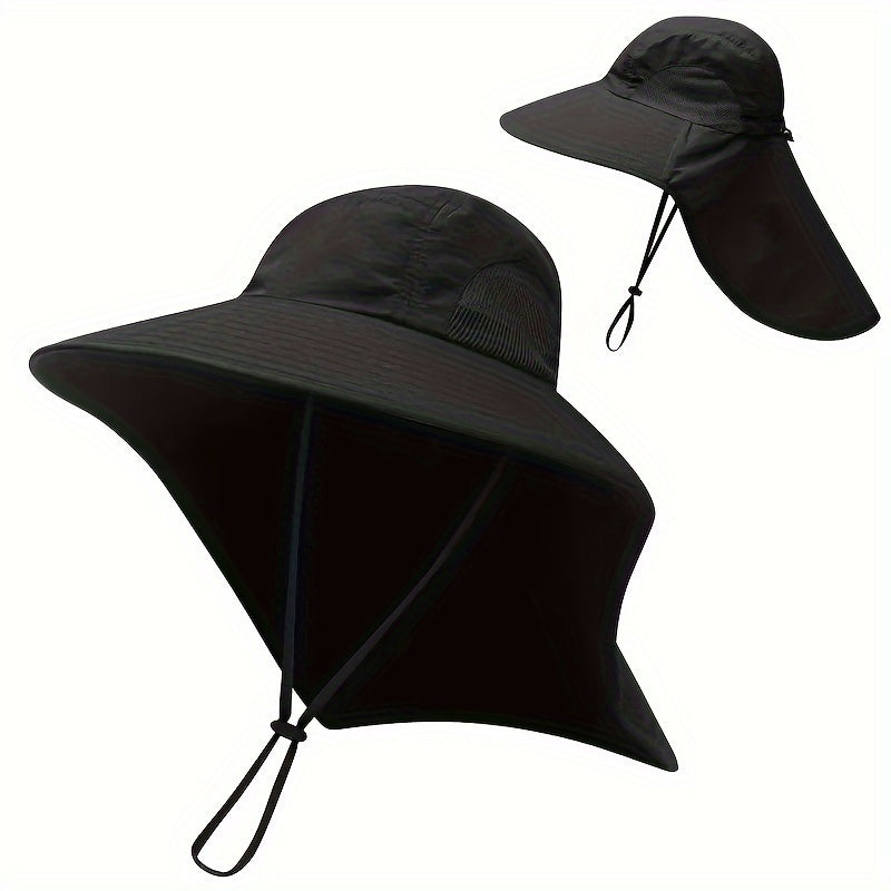 Men's Wide Brim Bucket Hat Breathable Adjustable Solid Hat