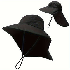 Men's Wide Brim Bucket Hat Breathable Adjustable Solid Hat