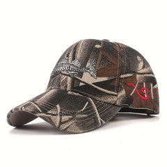 Fish Embroidery Baseball Cap Outdoor Sun Protection Duck Tongue Cap