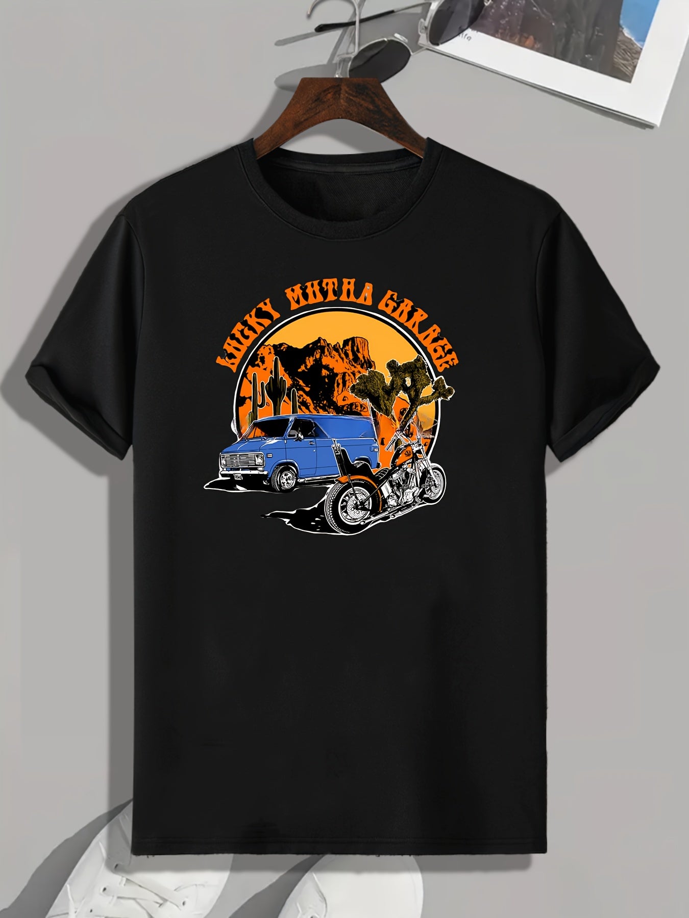 Car And Motorcycle Print Men's Graphic T shirt Casual Comfy Tees For Summer