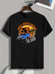 Car And Motorcycle Print Men's Graphic T shirt Casual Comfy Tees For Summer