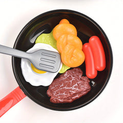 Kids' Play Kitchen Toy Cooking Set Frying Pan Simulated Food Cooking