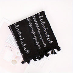 Polyester Print Tassel Scarf Casual Accessories