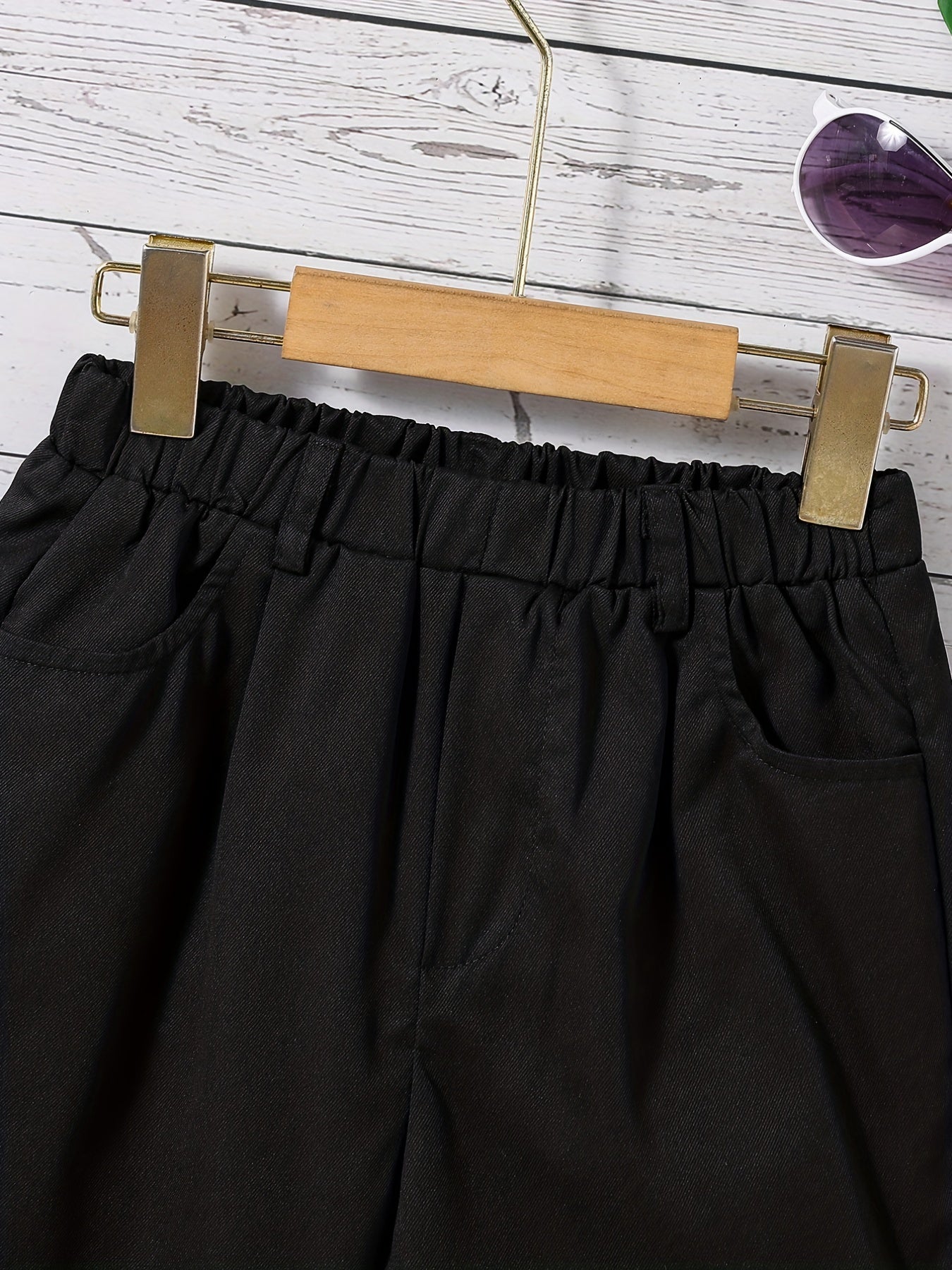 Boys Casual Solid Middle Pants With Pockets For Big And Tall Boys