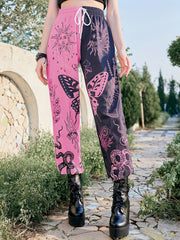Colorblock Graffiti Print Jogger Trousers
