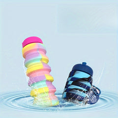 500ml Silicone Folding Water Cup Portable Camouflage Bottle