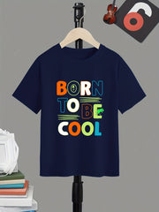 Boy's Letter Print T-shirt Active Short Sleeve Tee for Summer