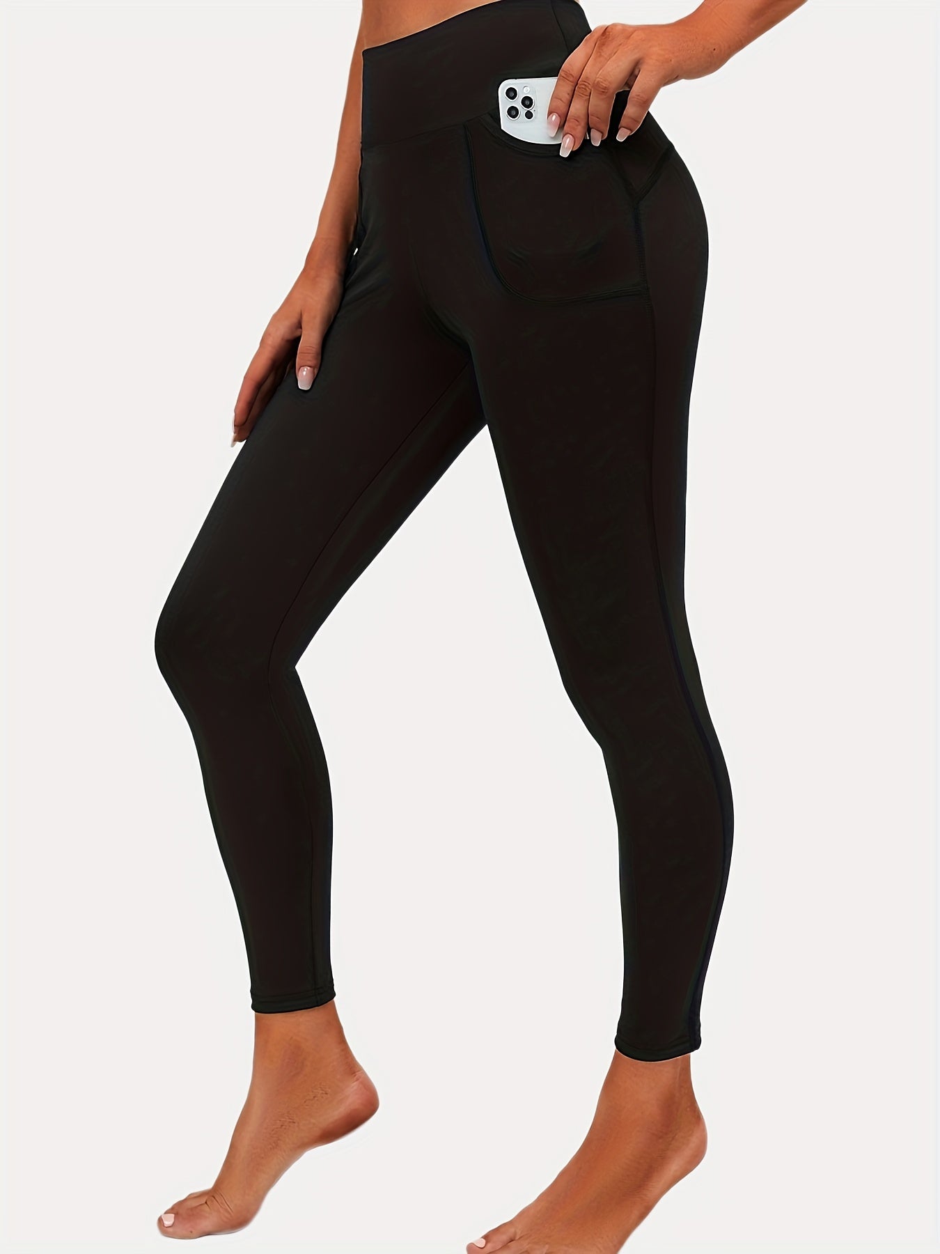 High Waisted Tummy Control Athletic Leggings With Pockets