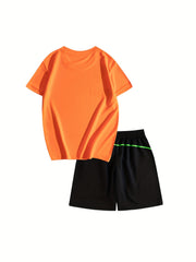 Boys Sports Suit Short Sleeves Tops & Bottoms Summer Kids Clothes