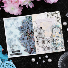 5pcs Flower Series Bronzing Silver Laser Sticker Set for DIY Decor