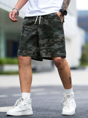 Camouflage Comfy Shorts Men's Casual Street Style Waist Drawstring Shorts
