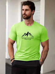 Men's Mountain Graphic T-shirt for Summer Outdoor