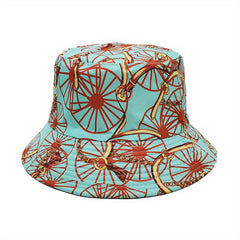 Reversible Chain Print Bucket Hat Casual Travel Beach Hats Unisex