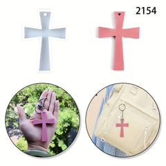 Cross Key Chain Silicone Mold Resin Pendant Drop Glue Mold